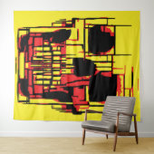 Abstracte Schedel in Levendige Kleuren Wandkleed (In Situ (horizontaal))