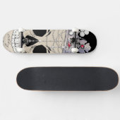 Abstracte schedel persoonlijk skateboard (Horizontaal)