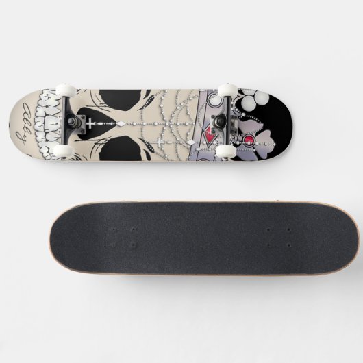 Abstracte schedel persoonlijk skateboard (Horizontaal)