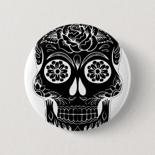 Abstracte schedel ronde button 5,7 cm