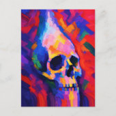 Abstracte schedel-schildering muur kunstprint briefkaart (Voorkant)