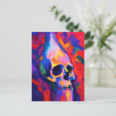 Abstracte schedel-schildering muur kunstprint briefkaart (Staand voorkant)
