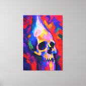 Abstracte schedel-schildering muur kunstprint canvas afdruk (Voorkant)