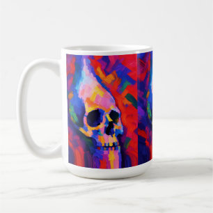 Abstracte schedel-schildering muur kunstprint koffiemok