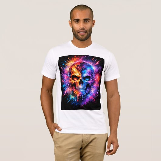 Abstracte Schedel T-shirt (Voorkant volledig)