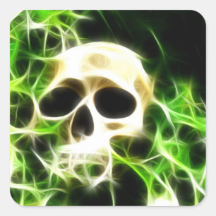 Abstracte schedel vierkante sticker