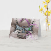 Abstracte Schedel Wenskaart Kaart (Gele Bloem)