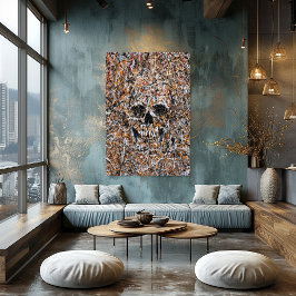 Abstracte schedeldruppel-schildering moderne wandk poster