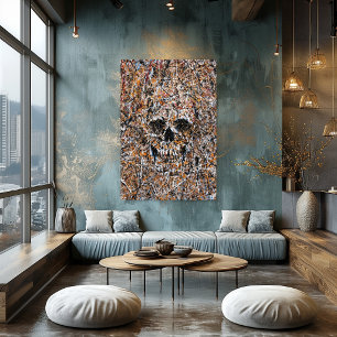 Abstracte schedeldruppel-schildering moderne wandk poster
