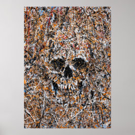 Abstracte schedeldruppel-schilderkunst moderne wan poster