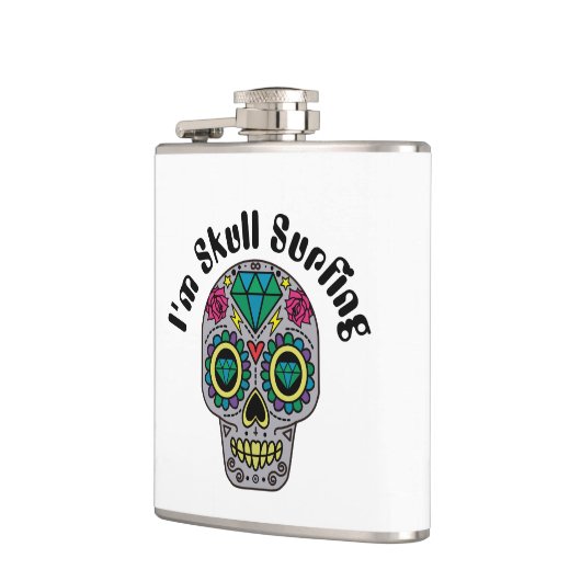 Abstracte schedelkolf heupfles (Links)