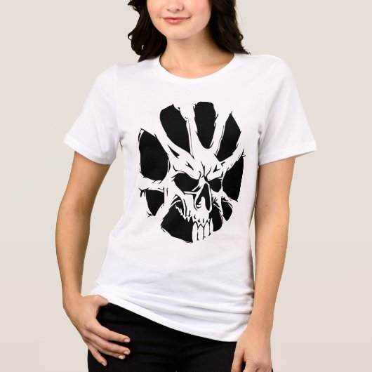 Abstracte Schedelwortels: Donkere Kunst Tri-Blend Shirt (Voorkant)