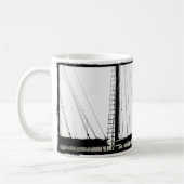 Abstracte scheepsmasten in Maine Black en White Koffiemok (Links)