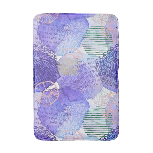 Abstracte schelpen en zandvangers badmat (Voorkant Verticaal)