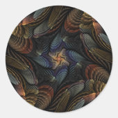 Abstracte schelpen ronde sticker (Voorkant)