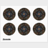 Abstracte schelpen ronde sticker (Vel)
