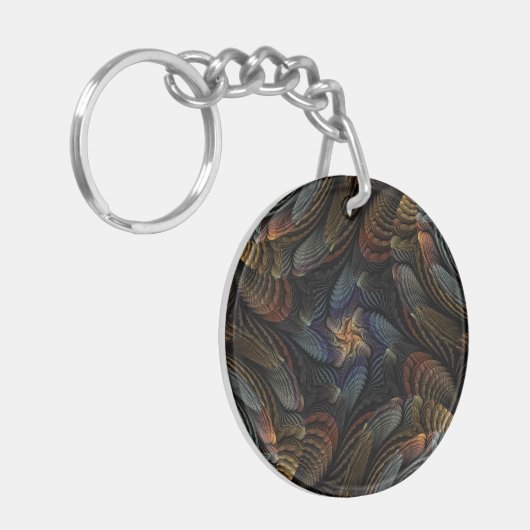 Abstracte schelpen sleutelhanger (Voorkant Links)