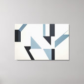 Abstracte scherven minimalistisch blauw & zwart canvas afdruk (Voorkant)