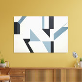 Abstracte scherven minimalistisch blauw & zwart canvas afdruk (Insitu (Woonkamer))