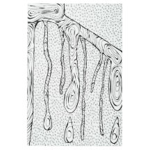 abstracte schets afdrukken - Bomen vallen - Lijn t