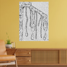 abstracte schets afdrukken - Bomen vallen - Lijn t