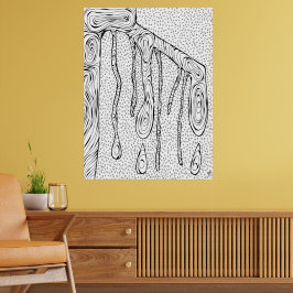 abstracte schets afdrukken - Bomen vallen - Lijn t Poster