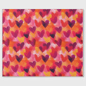 Abstracte schets kleurrijke harten cadeaupapier (Vlak)