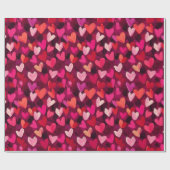 Abstracte schets kleurrijke harten cadeaupapier (Vlak)