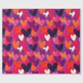 Abstracte schets kleurrijke harten cadeaupapier (Vlak)