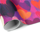 Abstracte schets kleurrijke harten cadeaupapier (Rol Hoek)