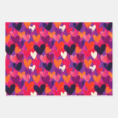 Abstracte schets kleurrijke harten inpakpapier vel (Voorkant)