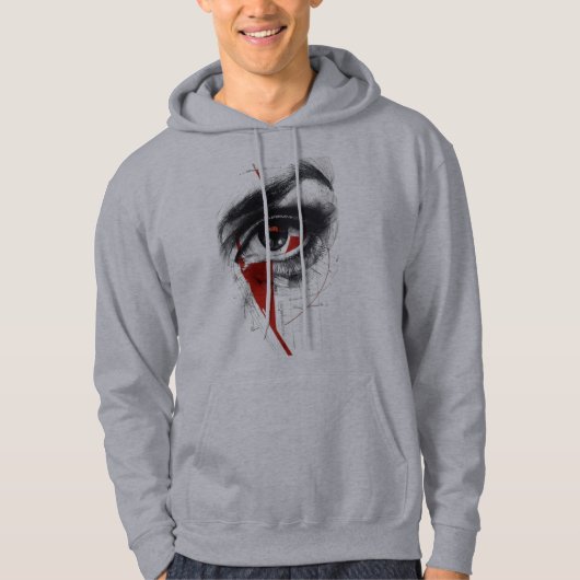 Abstracte schets oog hoodie (Voorkant)