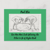 Abstracte Schets Paul Klee Two Mannen ontmoeten Briefkaart (Voorkant)