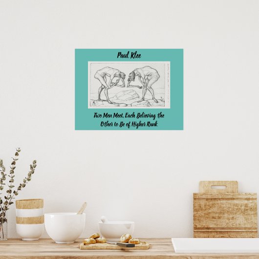 Abstracte Schets Paul Klee Two Mannen ontmoeten Poster (Keuken)