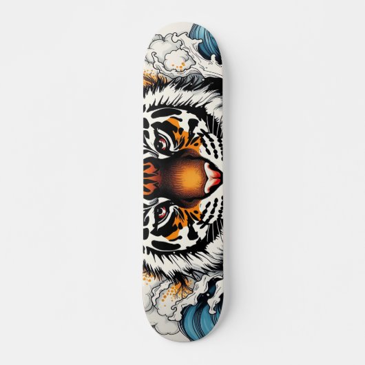 Abstracte schets tijger in het water persoonlijk skateboard (Voorkant)