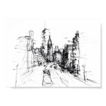 Abstracte schets van het moderne stadsbeeld - Prem