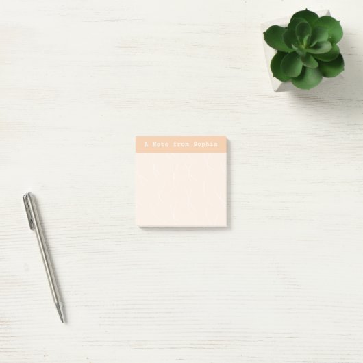Abstracte Schetslijnen Persoonlijk | Perzik Puf Post-it® Notes (Kantoor)
