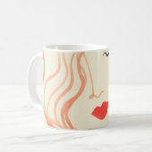 Abstracte schetsvrouw gezicht koffiemok (Voorkant links)