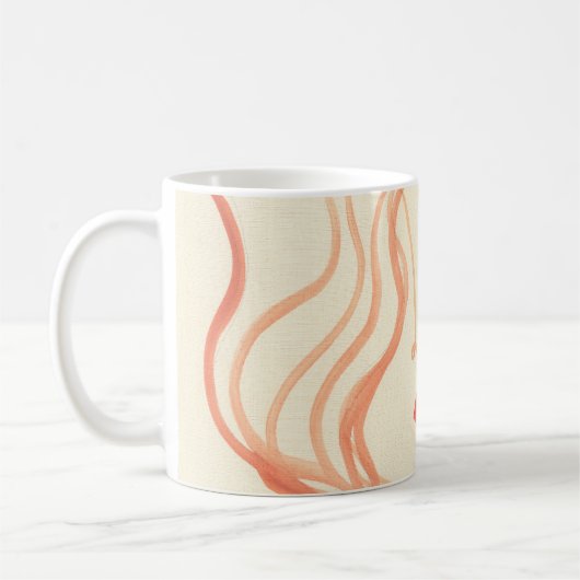 Abstracte schetsvrouw gezicht koffiemok (Links)
