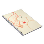Abstracte schetsvrouw gezicht notitieboek (Rechterzijde)