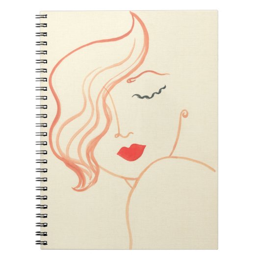 Abstracte schetsvrouw gezicht notitieboek (Voorkant)