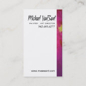 "Abstracte" schilder, grafisch artiest, art direct Visitekaartje (Achterkant)