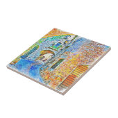 Abstracte Schilderachtig Middeleeuwen Tegeltje (Zijkant)