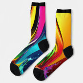 Abstracte schilderdraden met plastic op zwart sokken (Links)