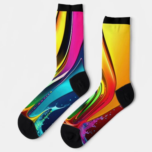 Abstracte schilderdraden met plastic op zwart sokken (Links)