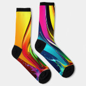 Abstracte schilderdraden met plastic op zwart sokken (Rechts)