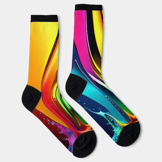 Abstracte schilderdraden met plastic op zwart sokken (Rechts)