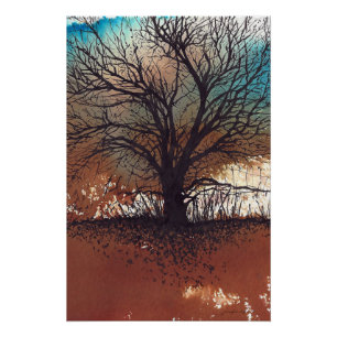 Abstracte schilderen van de Waterverf van het Land Perfect Poster