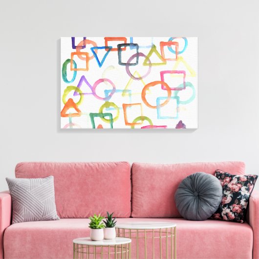 abstracte schilderen waterverf canvas afdruk (Insitu (Woonkamer))