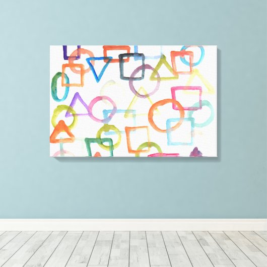 abstracte schilderen waterverf canvas afdruk (Insitu (Houten vloer))